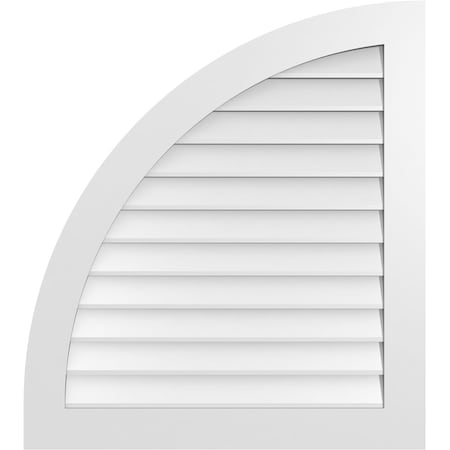 Ekena Millwork Quarter Round Top Left Surface Mount PVC Gable Vent w/ 3-1/2"W x 1"P Standard Frame, 34"W x 38"H GVPQL34X3801SN